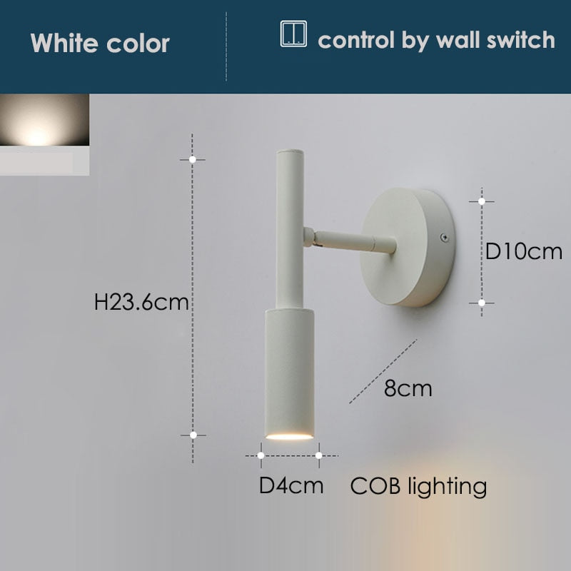AuroraSwing Black And White Swing Arm Wall Reading Light | Lersk
