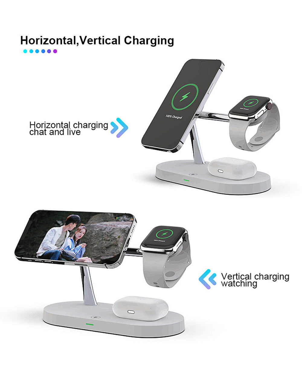 NovaCharge 5-i-1 magnetisk dockingstation med natlys | Lersk