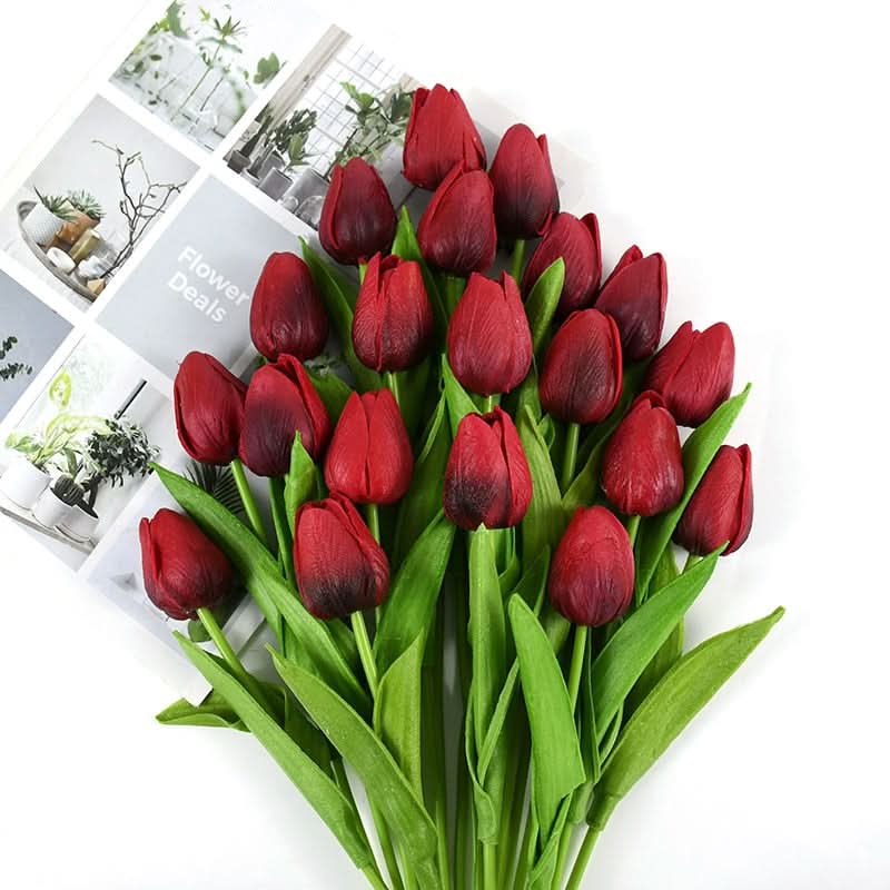 Umělá kytice tulipánů s realistickými květy pro domácí a eventovou dekoraci | Lersk