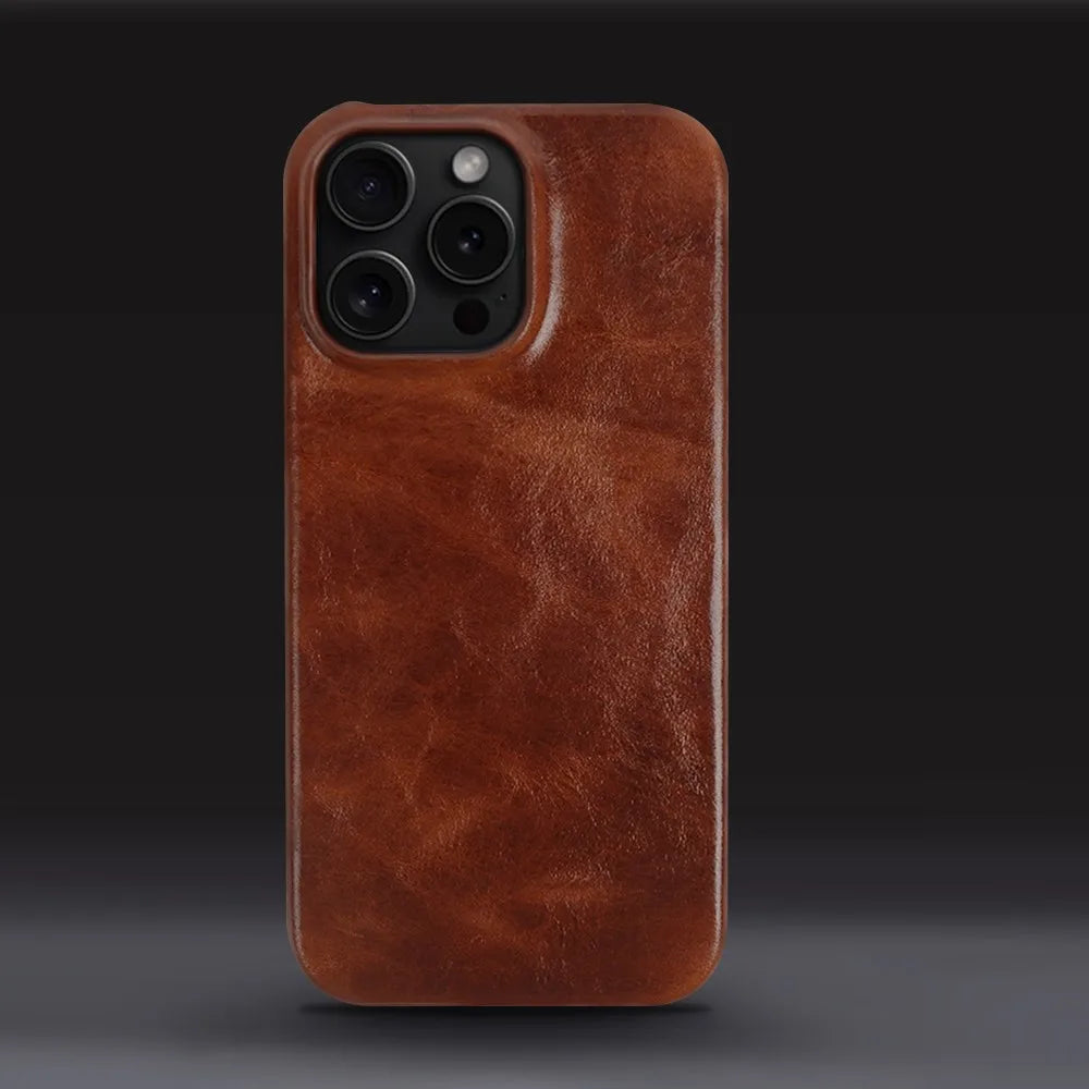 Crownline Leather iPhone Case In Genuine Cowhide Handmade | Lersk