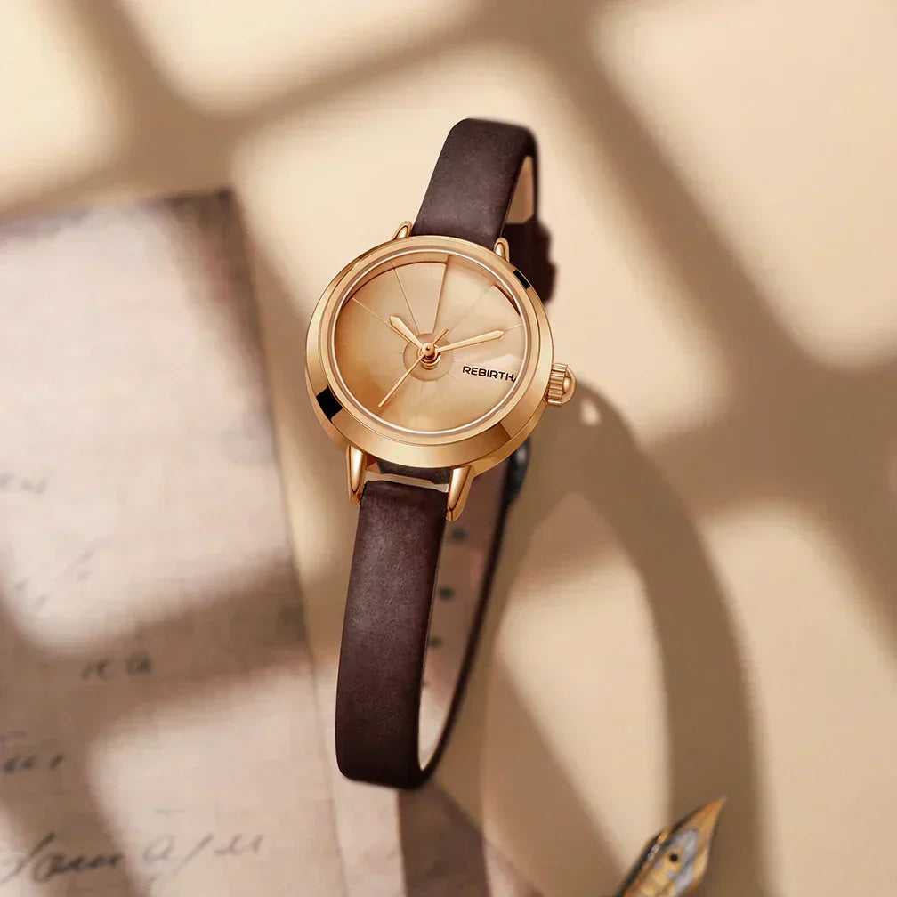 Vintage Mini Leather Timepiece for Women | Lersk