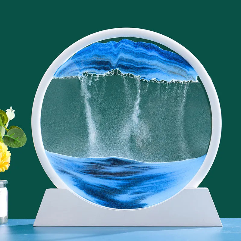 AureaFlow Glas-Stundenglas mit kinetischer 3D-Sandbewegung | Lersk