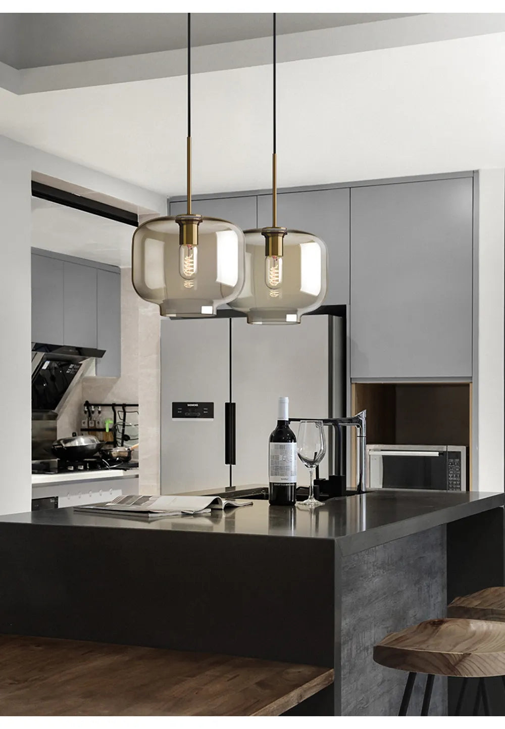 Luminária de Pendurar em Vidro Arctix Industrial LED Luxo | Lersk