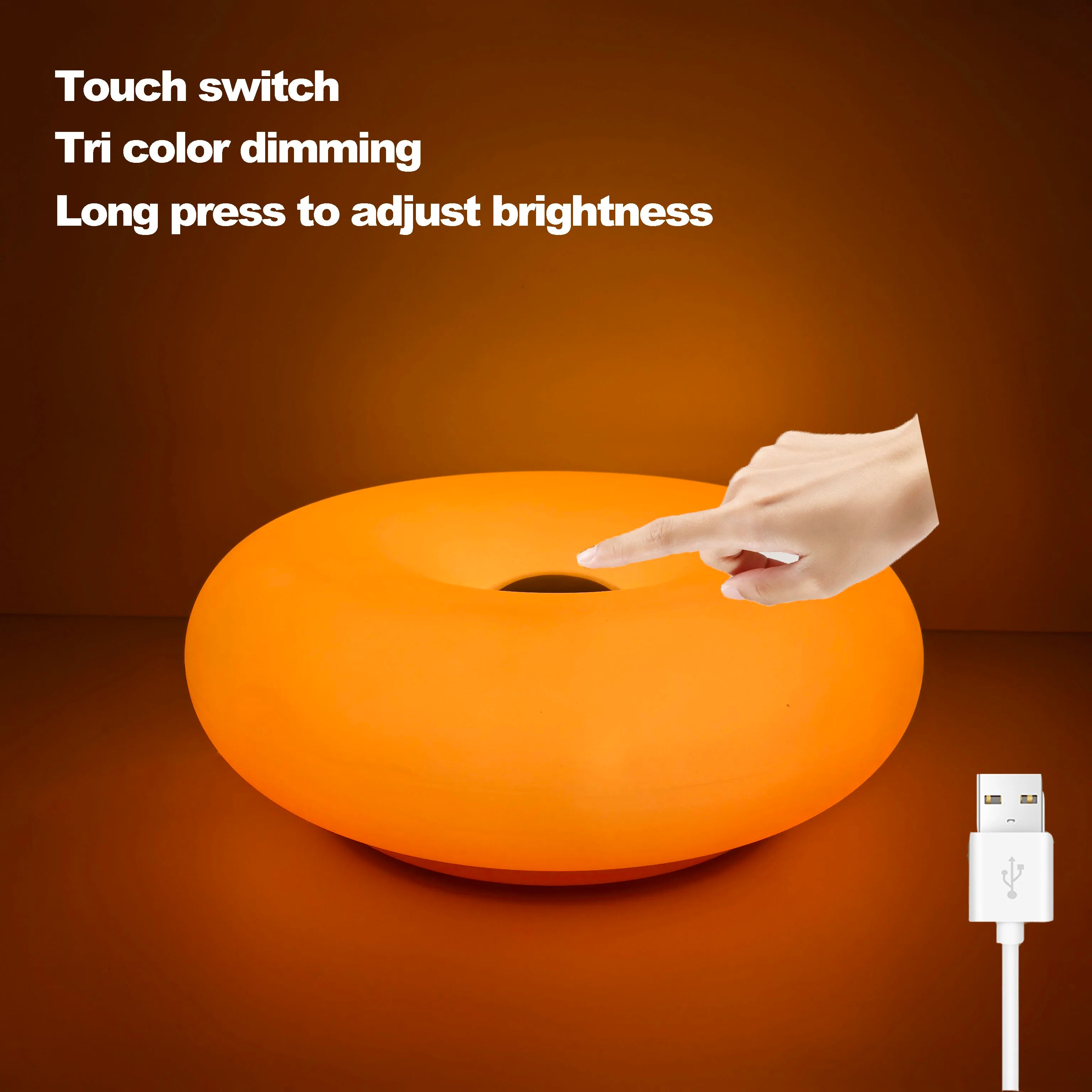 AuraGlow USB RGB stolní lampa s dotykovým stmíváním noční světlo | Lersk