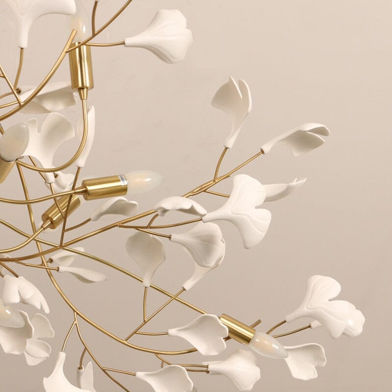Ceramic Petal Chandelier Dimmable LED For Elegant Serene Modern Homes | Lersk