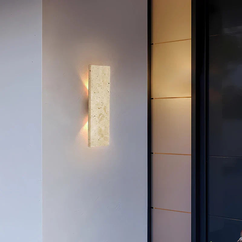 Lampada da parete LED impermeabile da esterno con pietra naturale per decorazione patio | Lersk