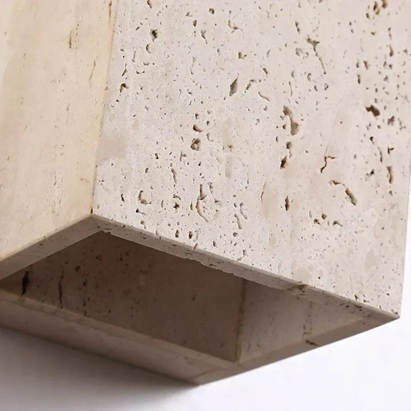 LumaStone Travertine Perforated Wall Sconce LED Lighting | Lersk