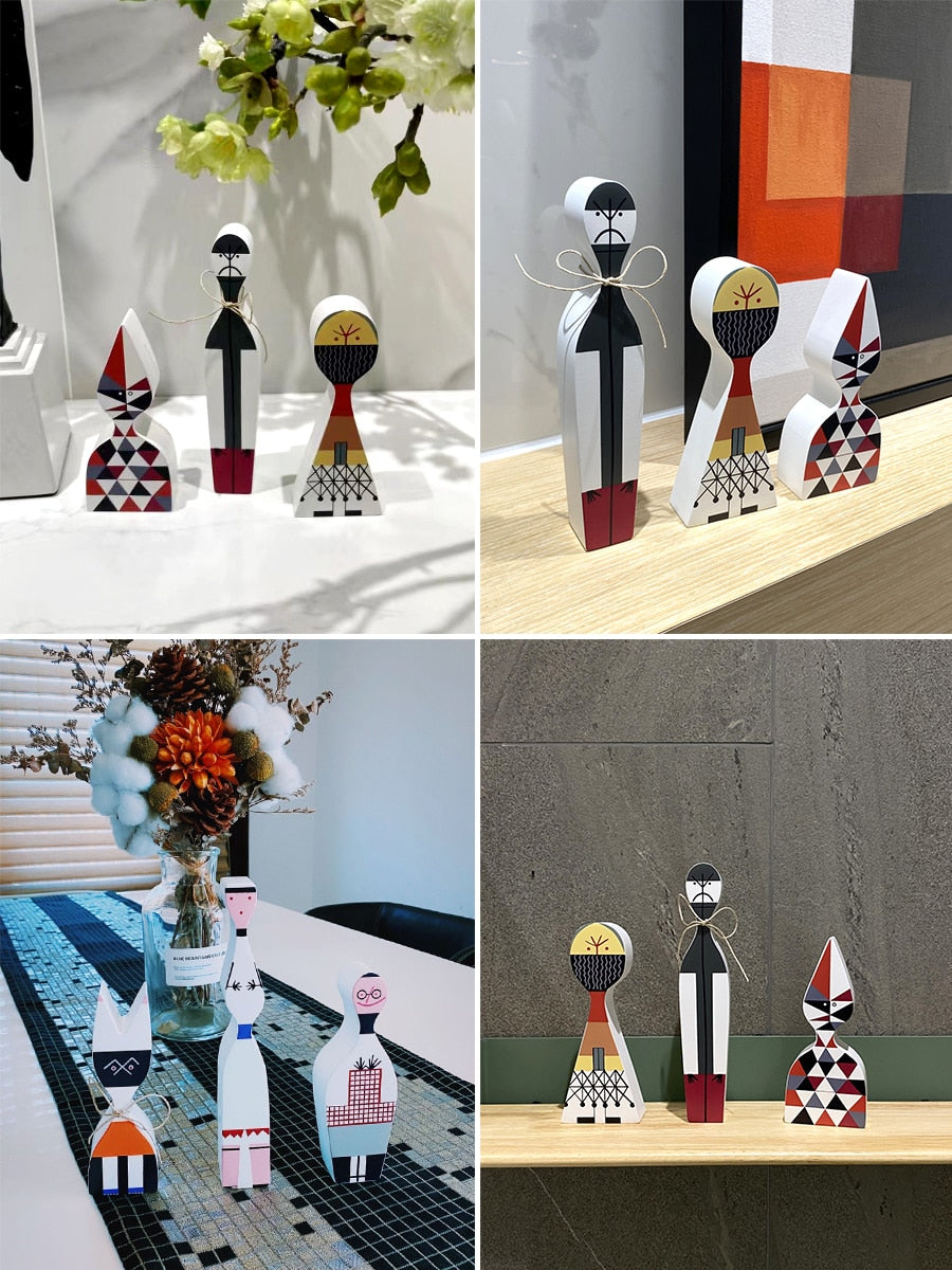 Figure in legno artigianali eleganti per esposizione domestica e collezione di decorazioni stagionali festive | Lersk