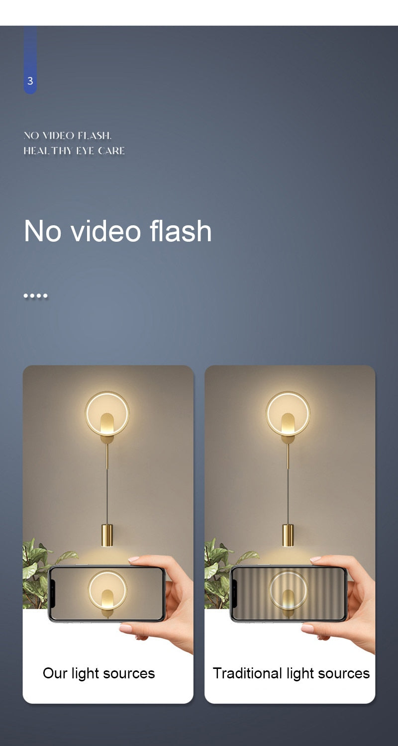 NovaGlow Nordic Gold Modern Wall Light with 24W LED | Lersk