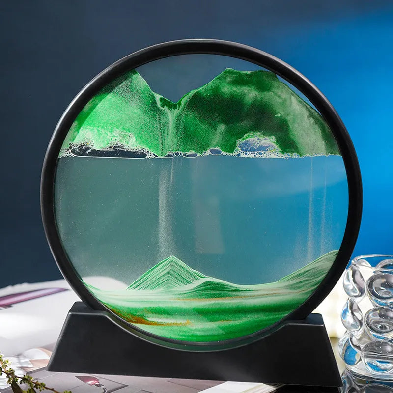 AureaFlow Glas-Stundenglas mit kinetischer 3D-Sandbewegung | Lersk