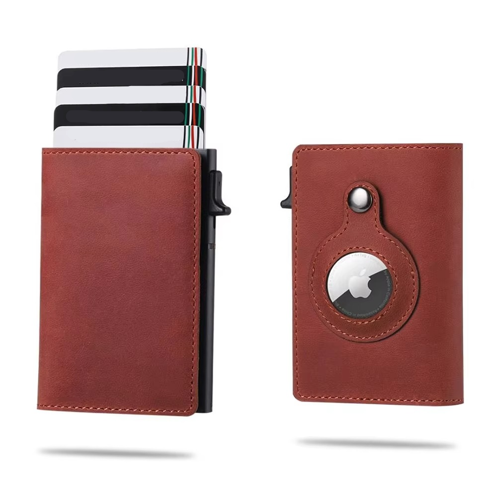 Portfel Tag Wallet RFID z blokadą, skórzany portfel z szybkim dostępem do kart i miejscem na AirTag od Tag Wallet | Lersk