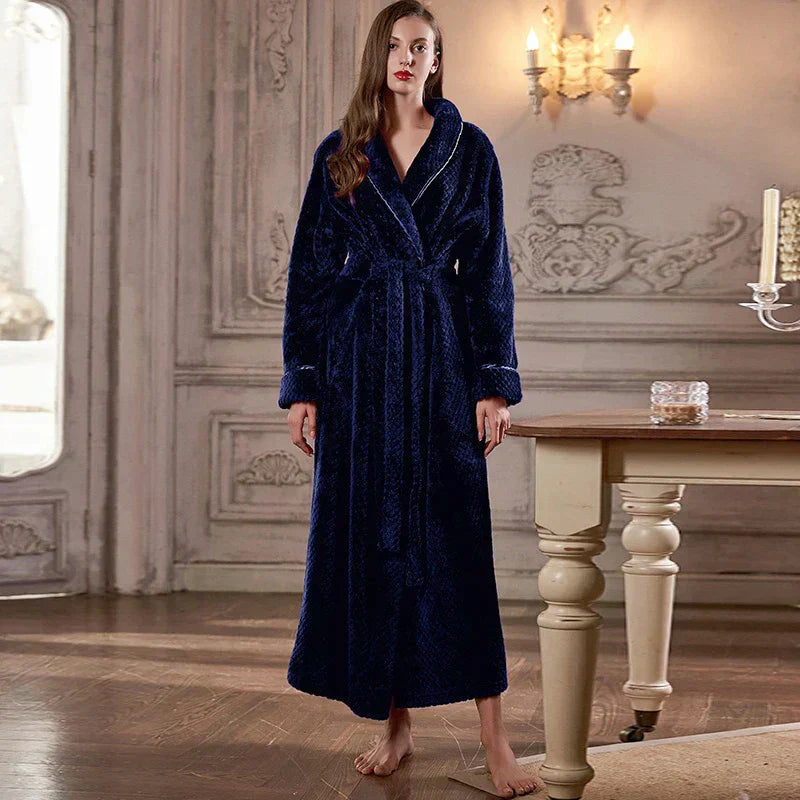 Halat de baie pentru maternitate CozyNest, flanel termic extra-lung | Lersk