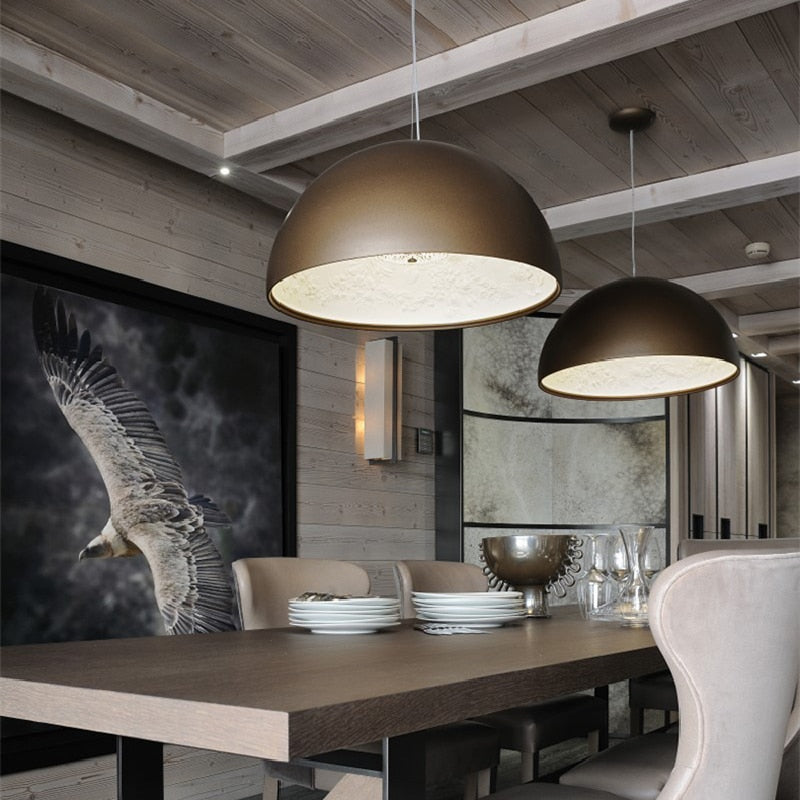 Solara Ember Dining Room Mid-Century Pendant Light With Dimmable LED Glow | Lersk