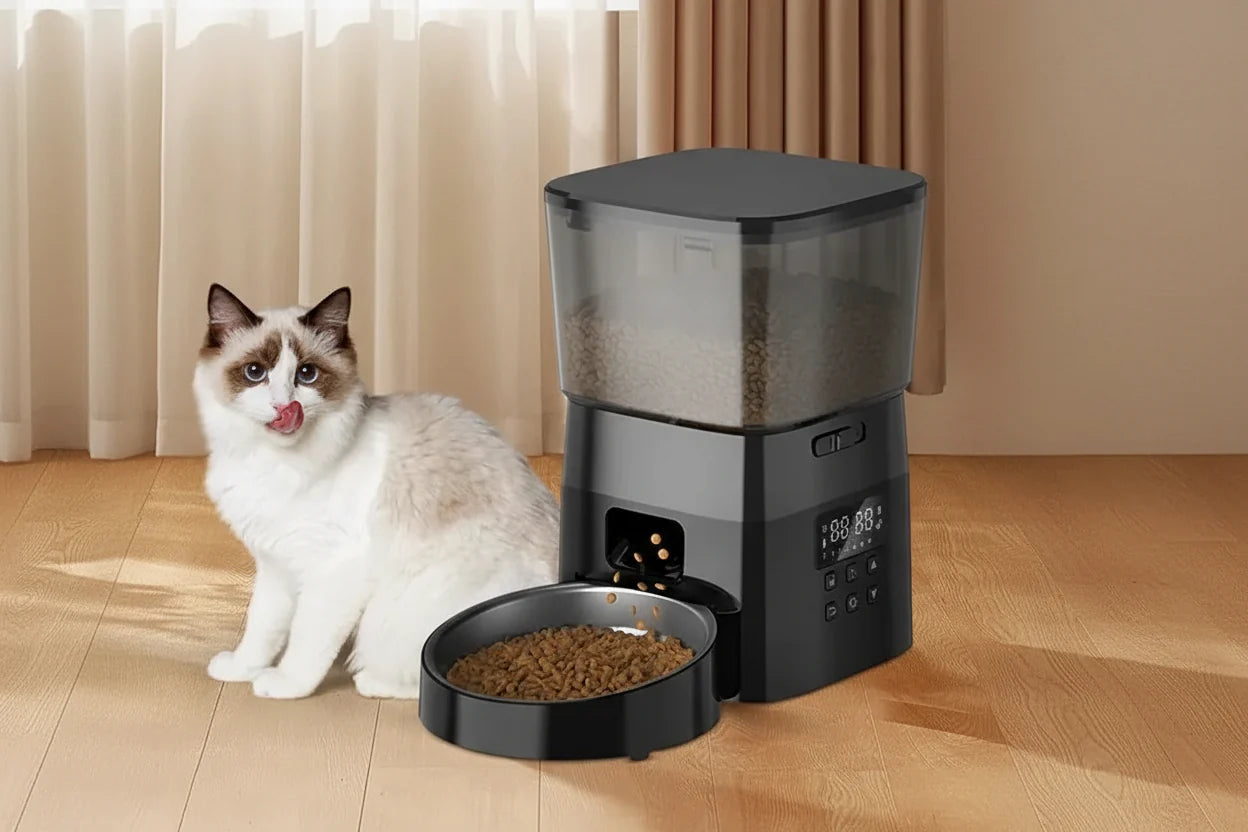 Automatic Pet Feeder with LCD Display and Timer for Cats and Dogs Dry Food | Lersk