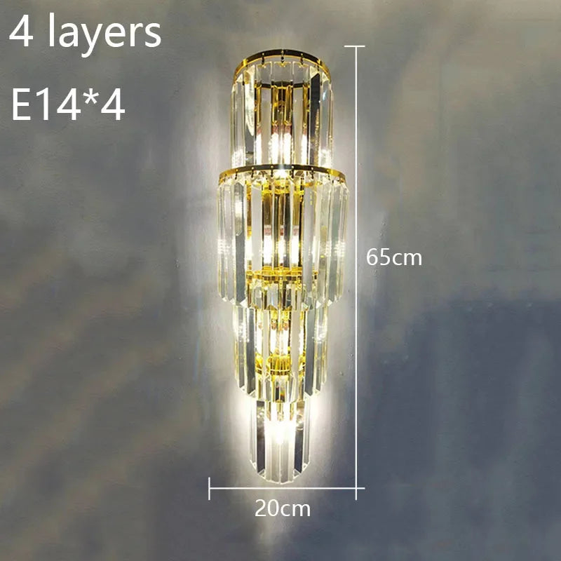 Lunara Crystal Pillar Wall Lamp With Elegant Glow Accent | Lersk