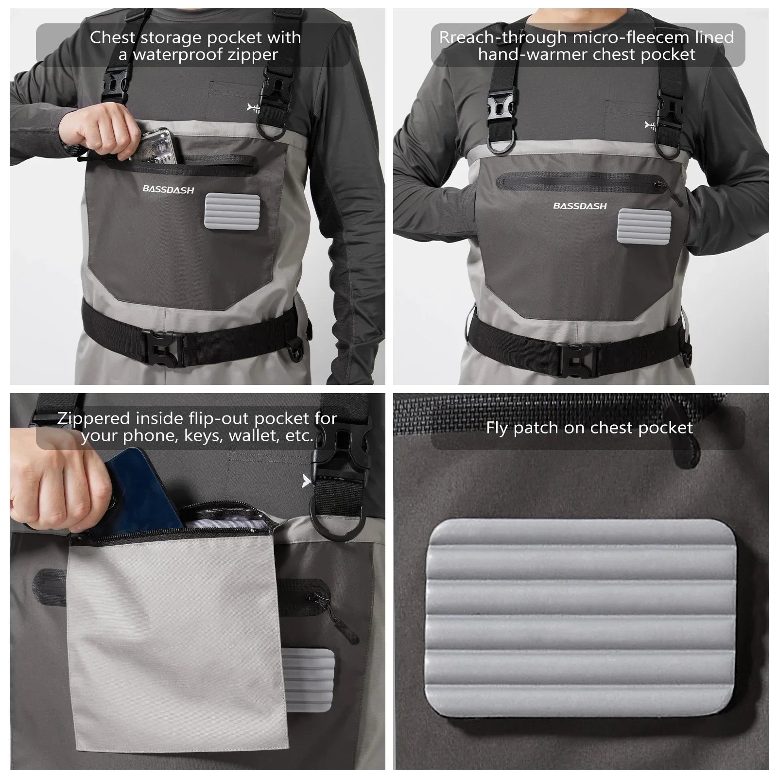 Breathable Chest Waders with Stocking Foot & Waterproof Zipper for Fly Fishing – Men's | Lersk