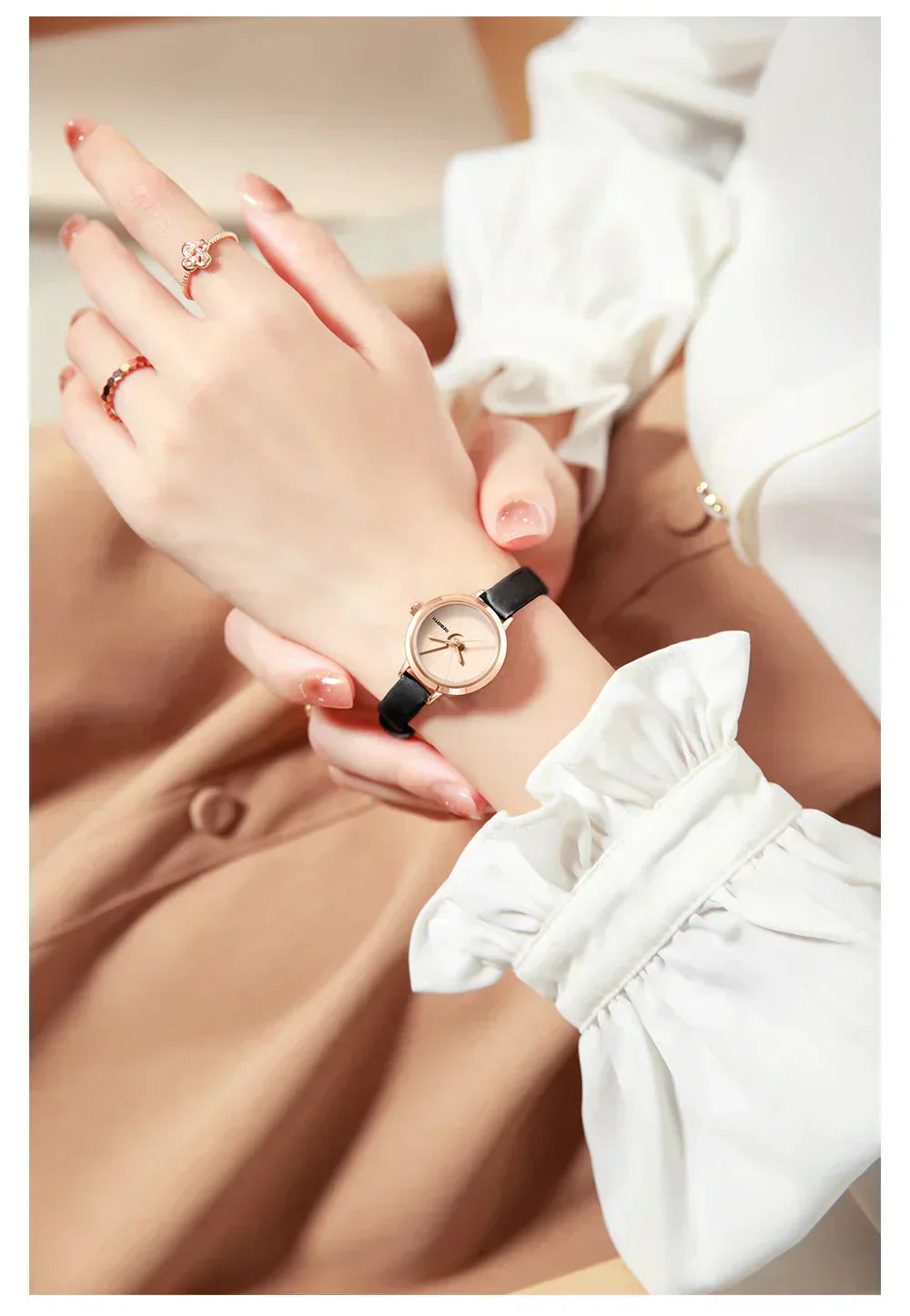 Vintage Mini Leather Timepiece for Women | Lersk