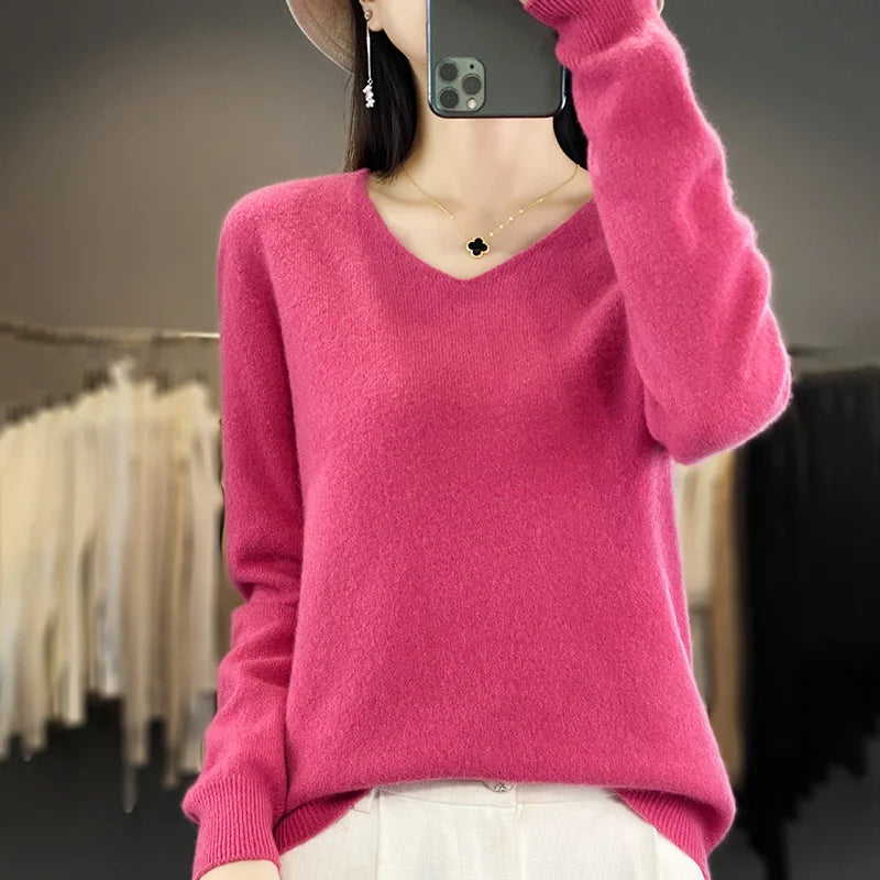 Solara Wool Premium Australian Merino V-Neck Sweater | Lersk