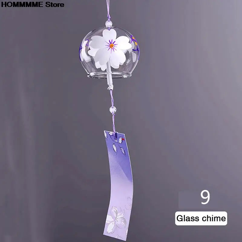Yumeko Glas-Windspiel, japanischer Stil, handgefertigt mit klarem Klang und dekorativem Anhänger | Lersk