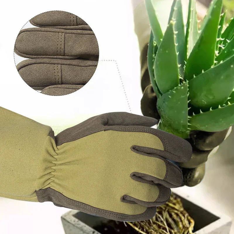 GardenGuard Dornenhandschuhe Atmungsaktiv Strapazierfähig Mikrofaserleder Für Frauen Gärtnerinnen | Lersk