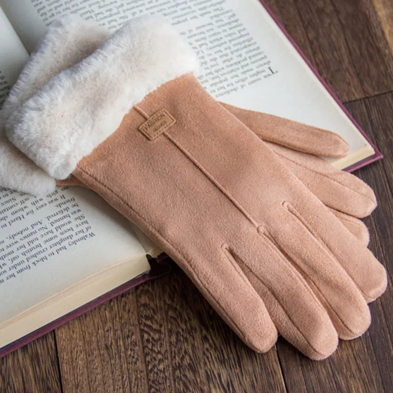 BlushGlow FrostGuard Touchscreen Pink Fleece Handsker Vinter | Lersk