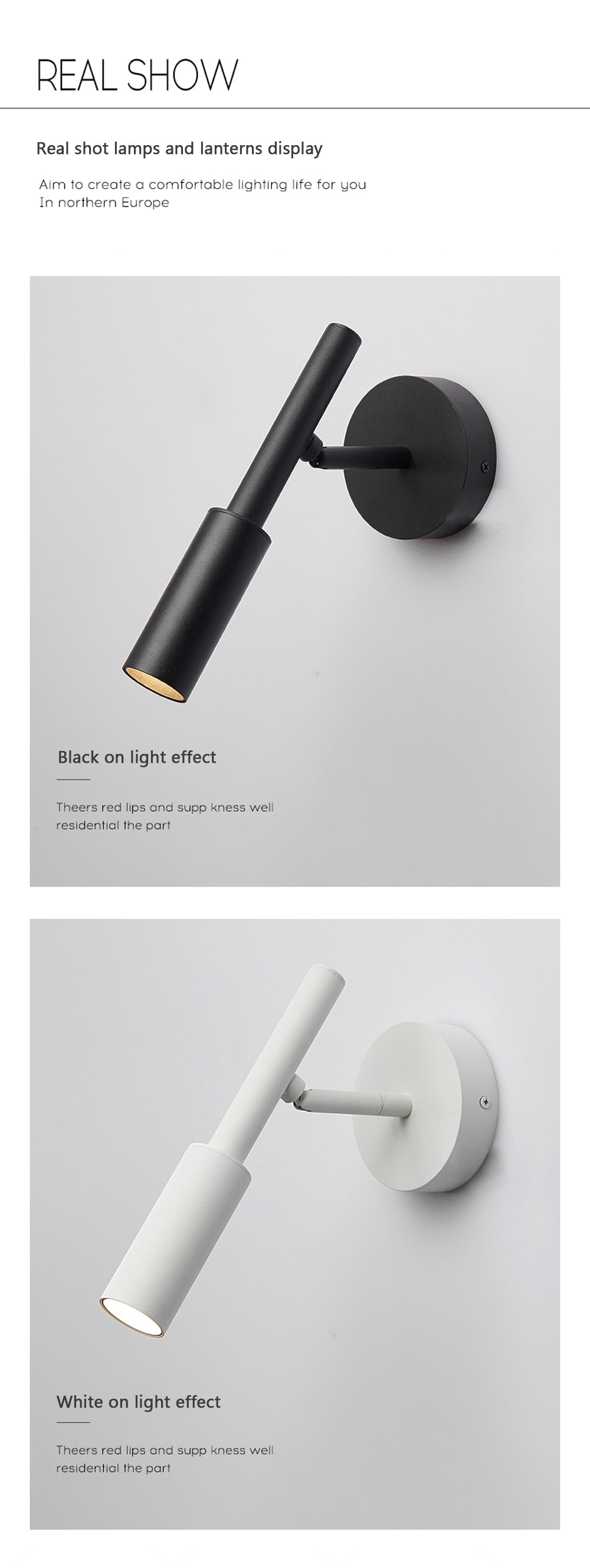 AuroraSwing Black And White Swing Arm Wall Reading Light | Lersk
