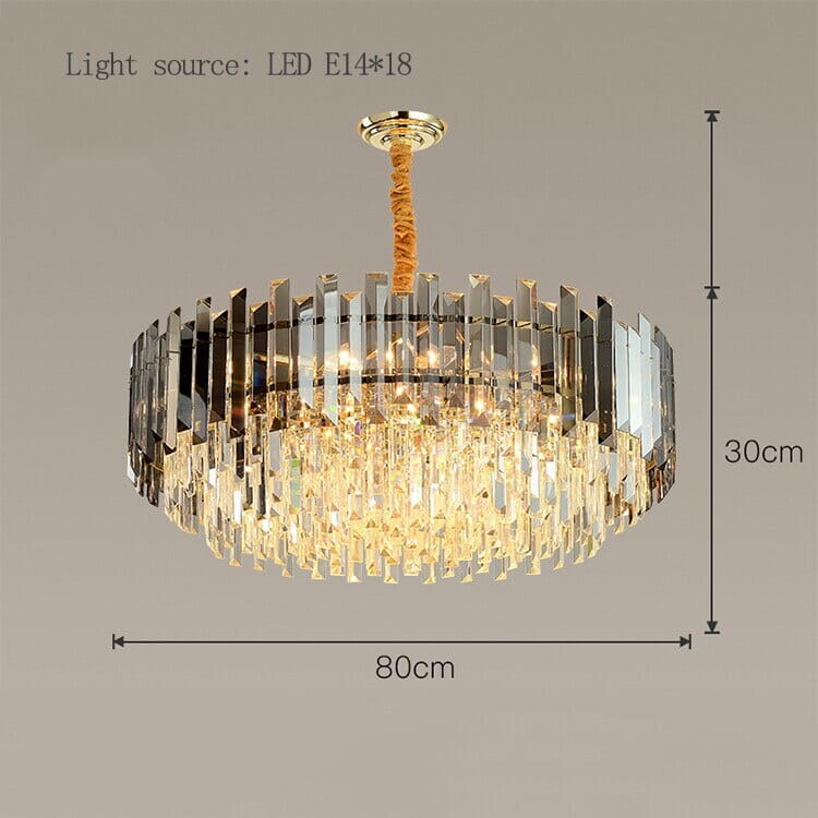 Liora Round LED Lamp With Golden Crystal | Lersk