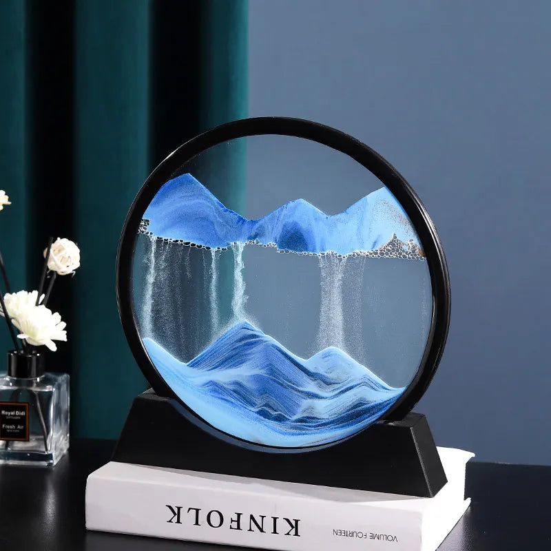 AureaFlow Glas-Stundenglas mit kinetischer 3D-Sandbewegung | Lersk