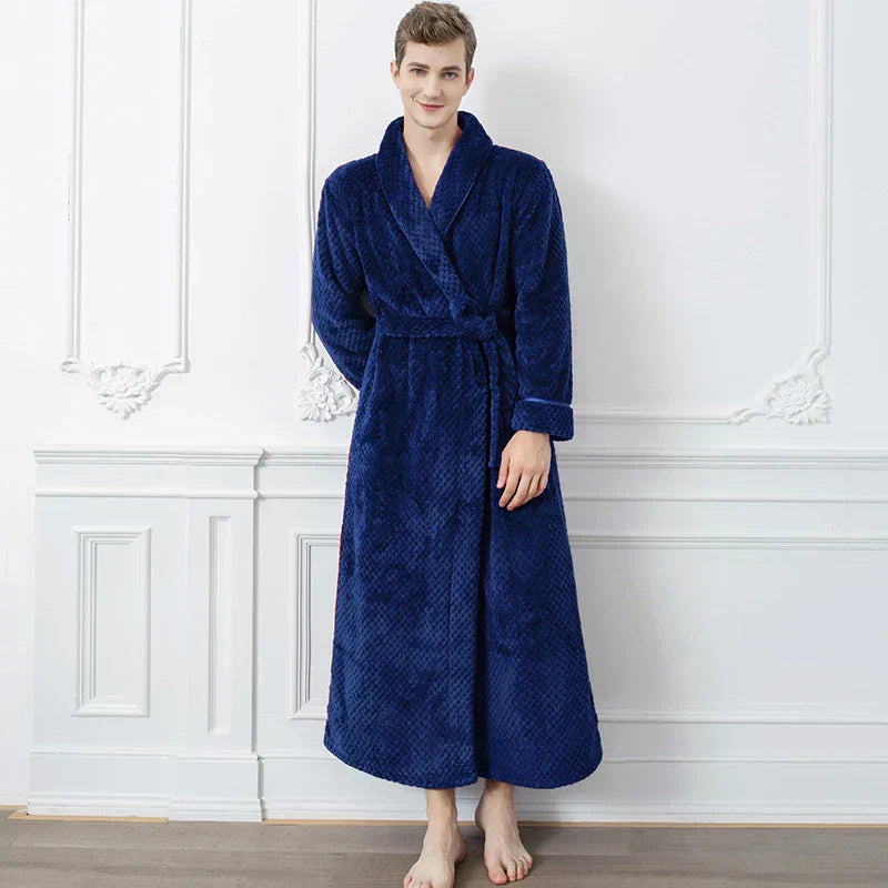 Halat de baie pentru maternitate CozyNest, flanel termic extra-lung | Lersk