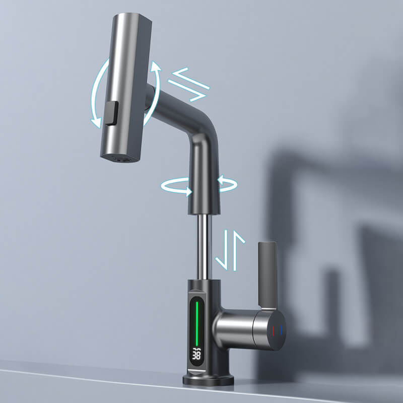 Aqualine FluxPull Pull Out Faucet With 60 cm Extendable Hose And 360 Swivel | Lersk