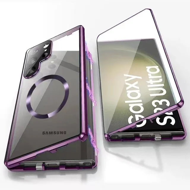 Kovové pouzdro z hliníkové slitiny 360 se bezpečným zavíráním pro Samsung Galaxy S24-S23 série | Lersk
