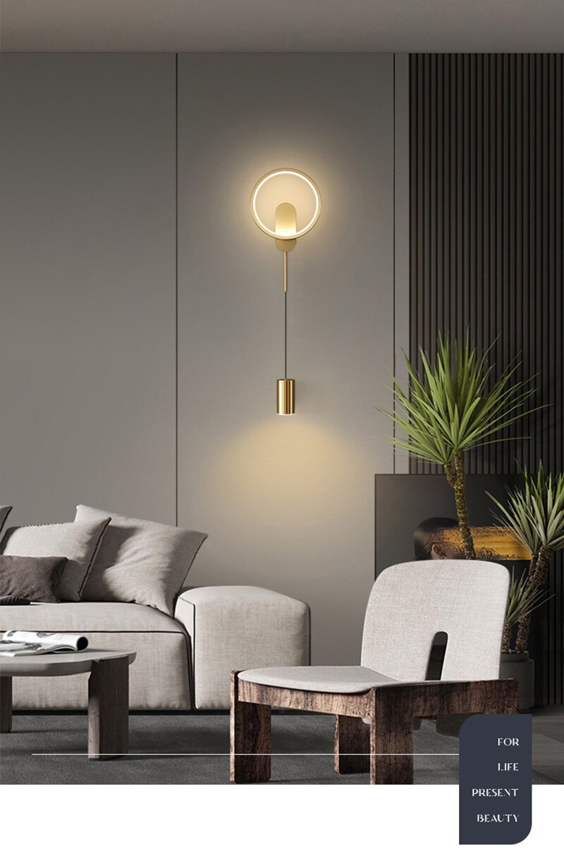NovaGlow Nordic Gold Modern Wall Light with 24W LED | Lersk