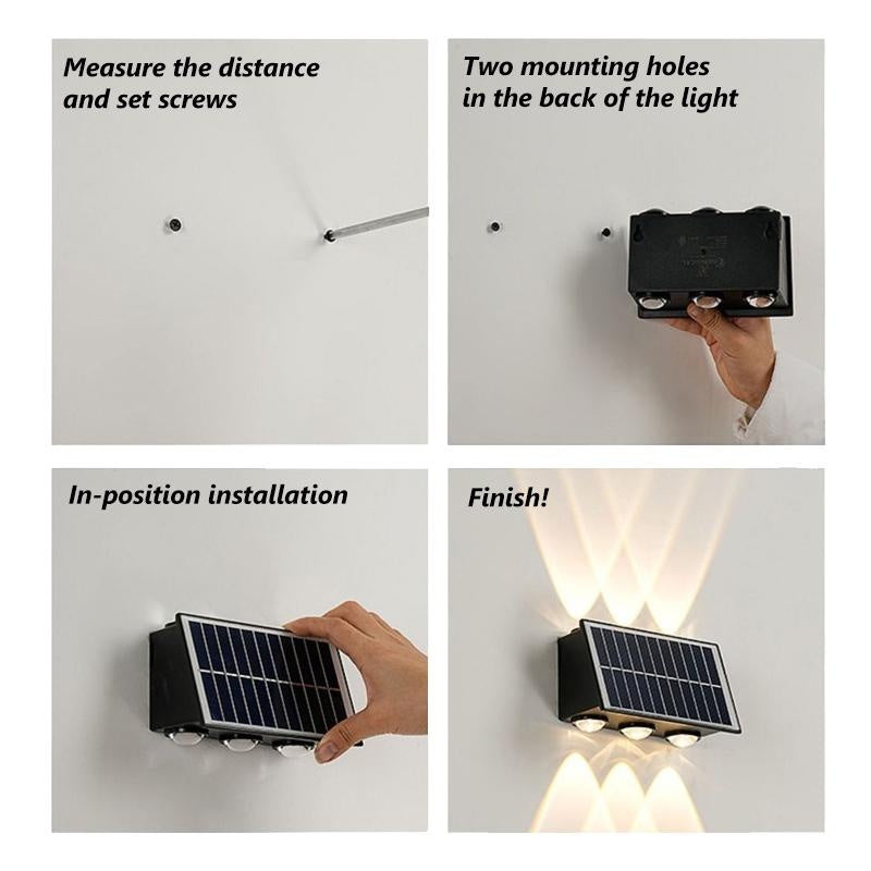 Solar Powered Outdoor Wall Light With Up And Down LED Waterproof For Garden | Lersk