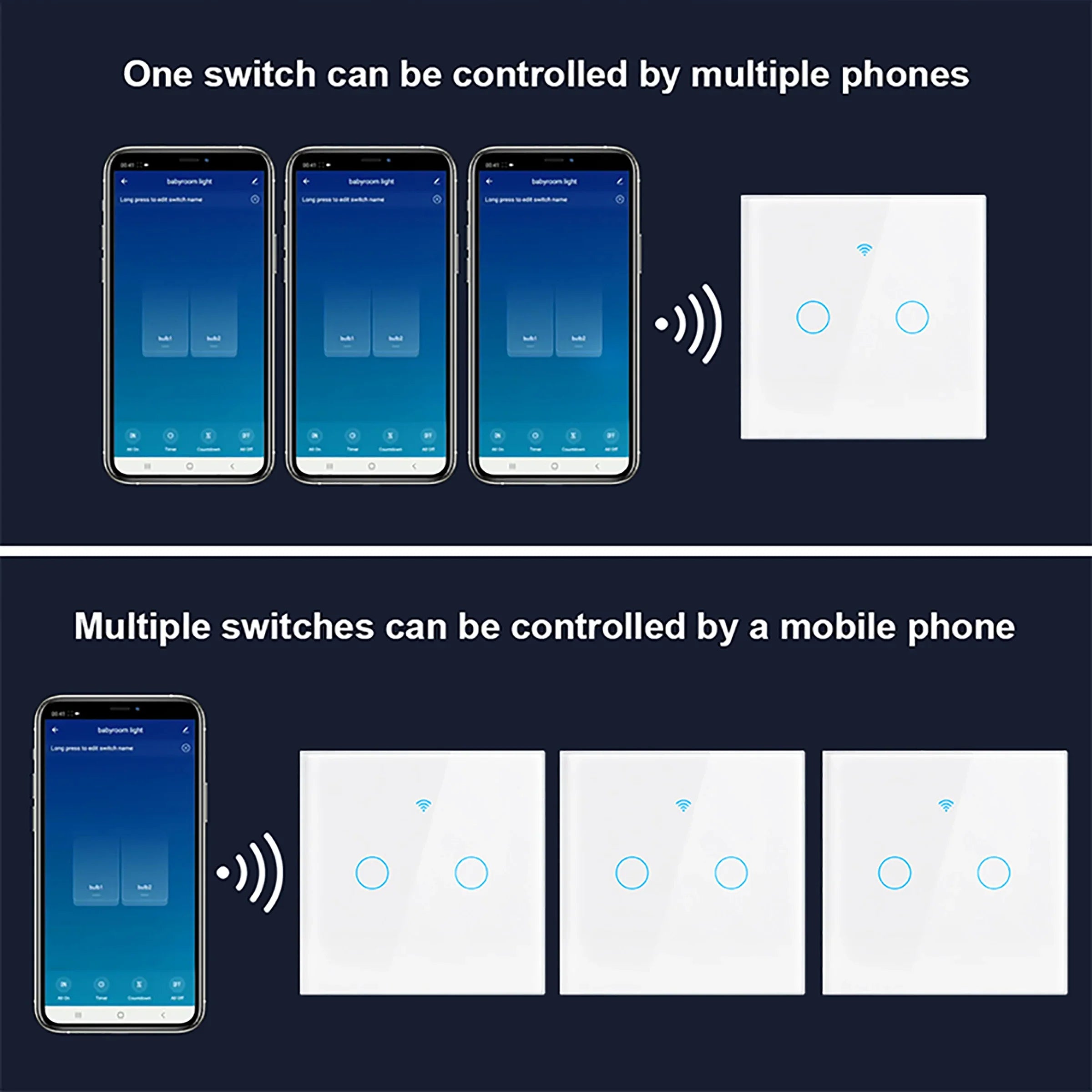 WiFi Smart Touch Light Switch with Alexa and Google Home No Neutral Wire Required | Lersk