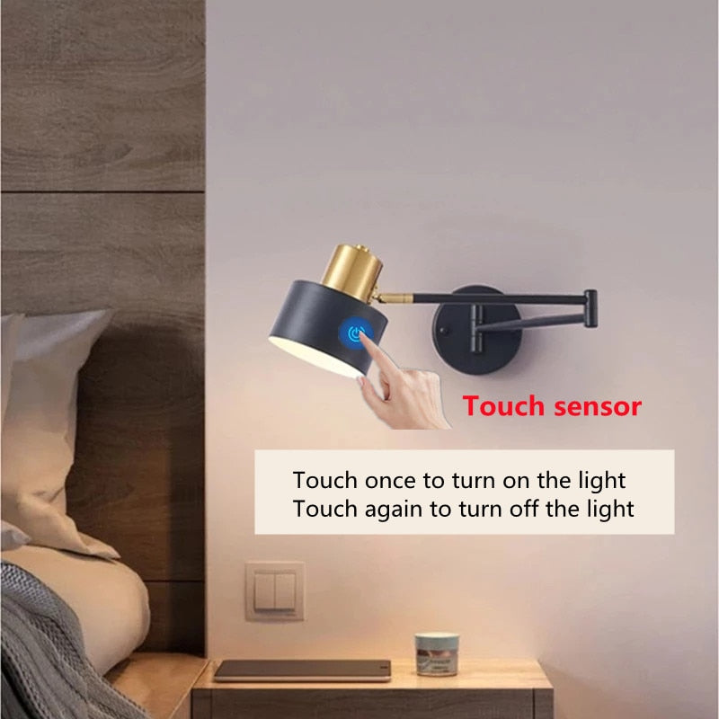 NovaLume Touch-Sensor Wall Light With Swing Arm LED | Lersk