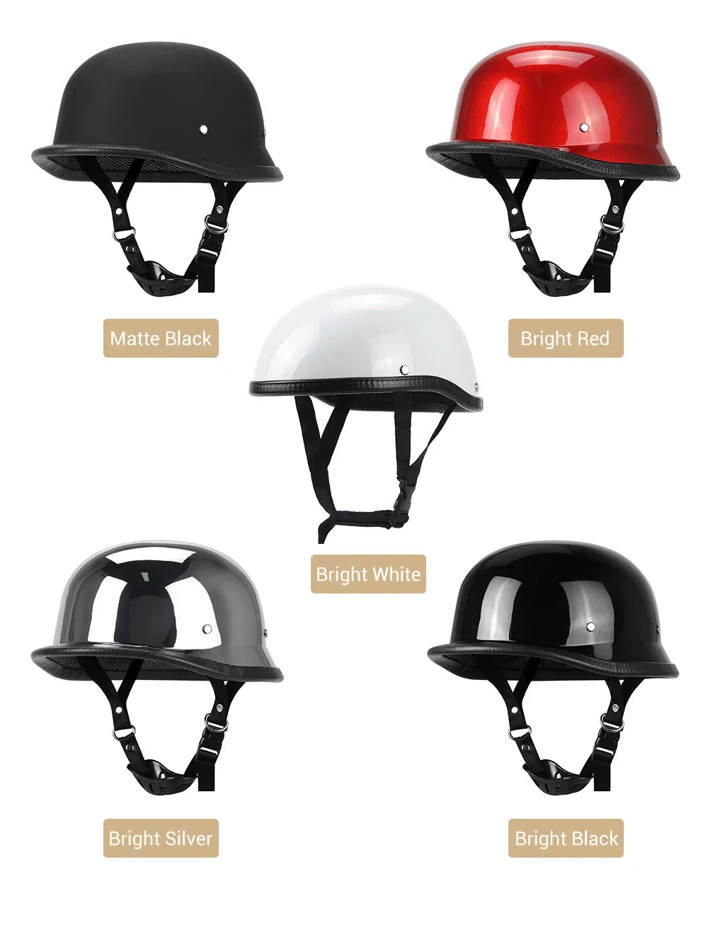 Vintage German-Style Half Motorcycle Helmet with ABS Shell – DOT and ECE Certified | Lersk