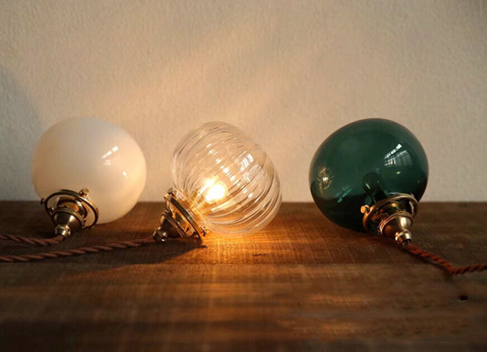 Lunara Retro Glaspendel med Jernfinish Accent | Lersk