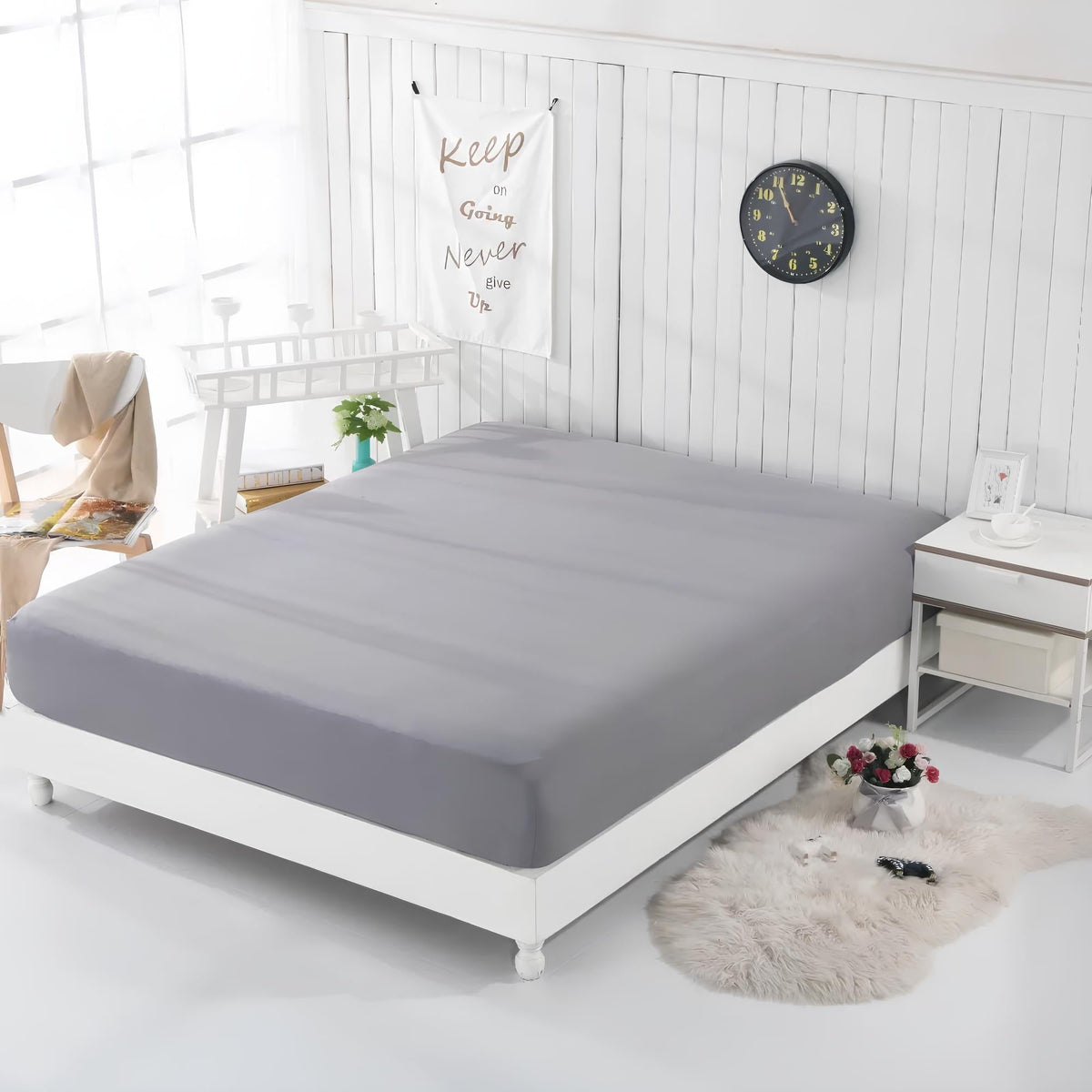 SolaGround Silver Grounding Fitted Sheet with Earth Cable