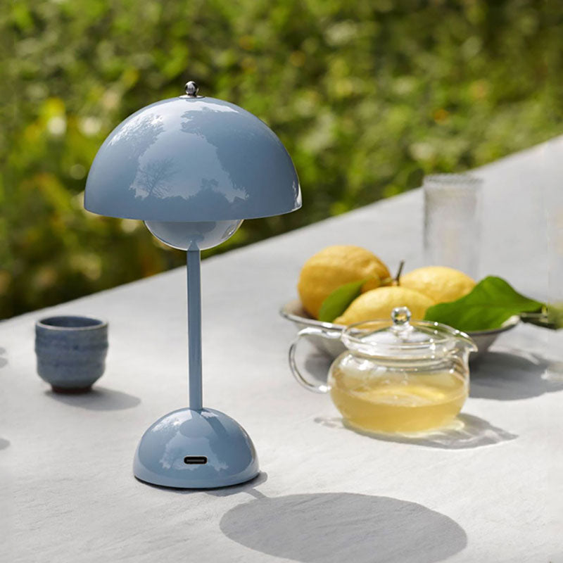 Nordic Led Table Lamp Wireless Rechargeable Mushroom Style for Small Spaces | Lersk