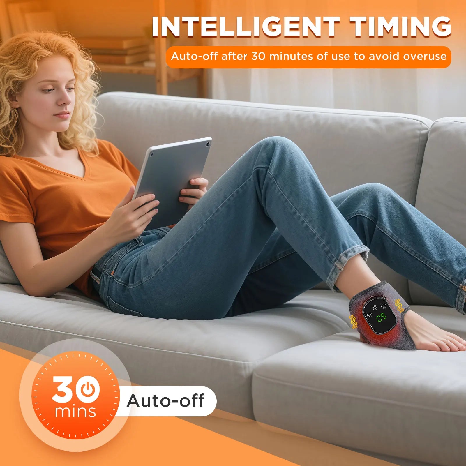 Infrared Hot Compress Ankle Massager With Five Heating Speeds And Three Vibration Modes For Custom Relaxation | Lersk