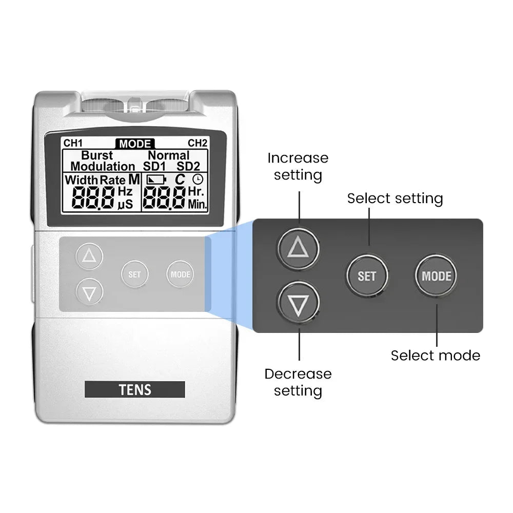 Channel TENS & EMS Muscle Stimulator with Electrode Pads for Body & Nerve Comfort | Lersk