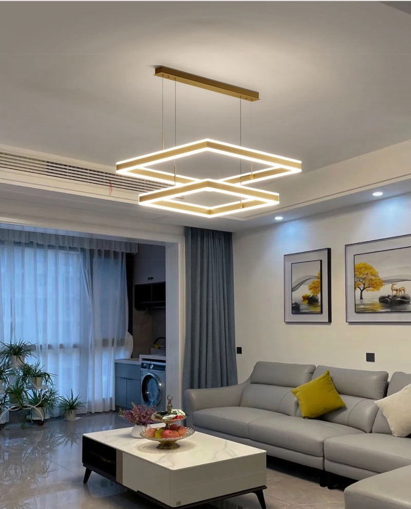 AstraLuxe Modern Square LED Chandelier for Living Room | Lersk