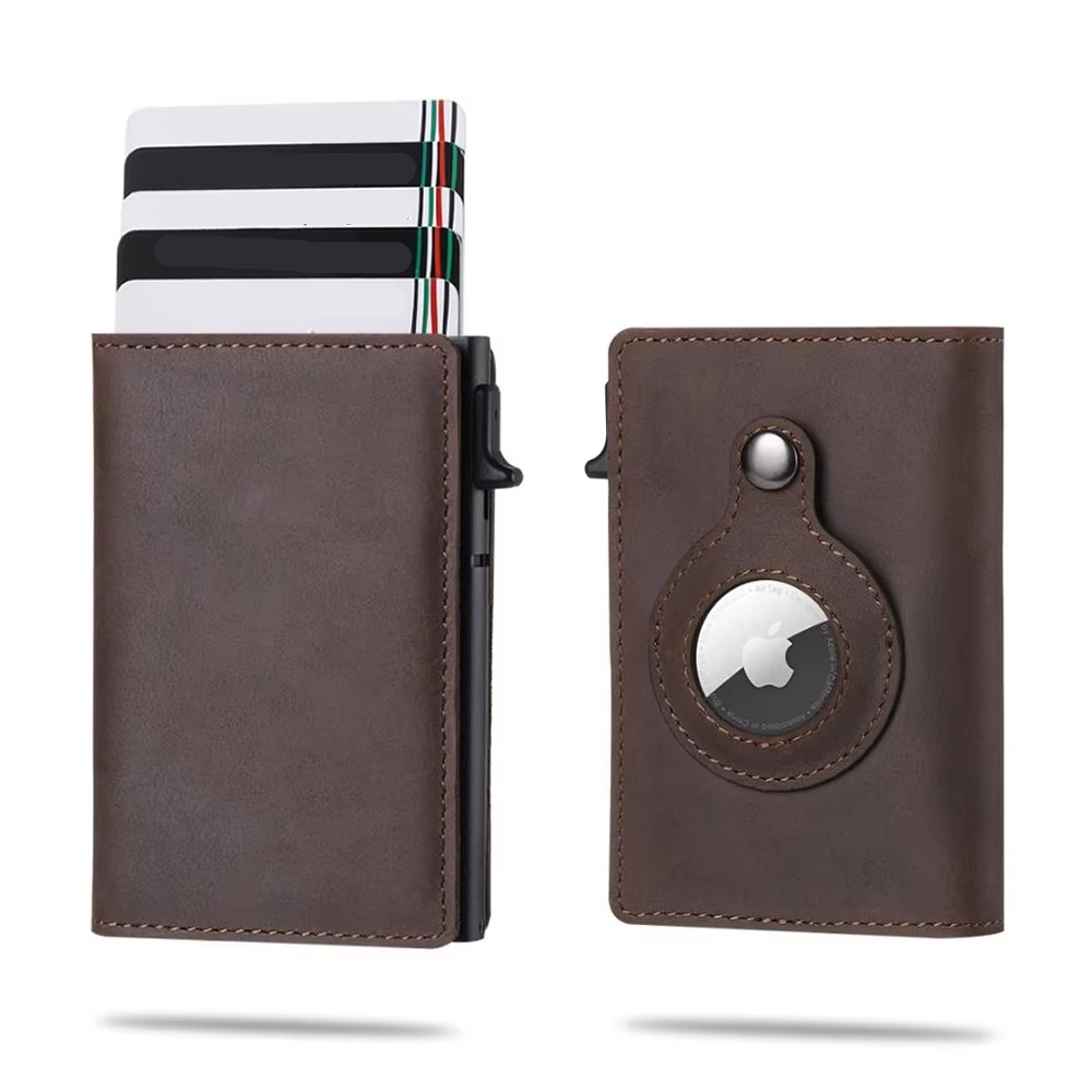 Portfel Tag Wallet RFID z blokadą, skórzany portfel z szybkim dostępem do kart i miejscem na AirTag od Tag Wallet | Lersk
