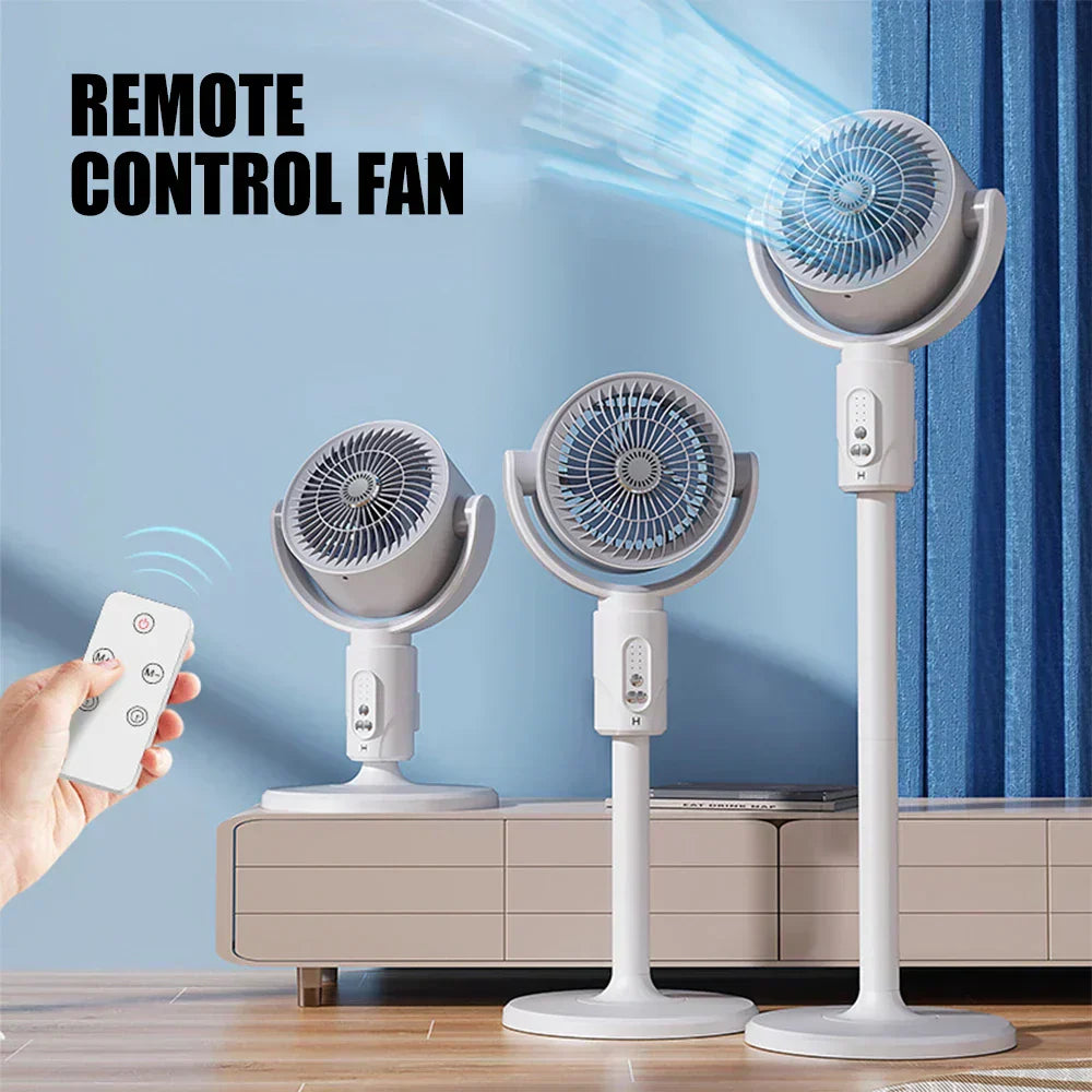 Rechargeable Oscillating Air Circulator Fan With Remote And Timer For Home Office | Lersk