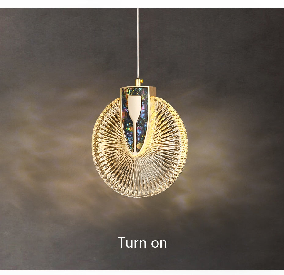 Aurelia Gold LED Crystal Round Pendant Hanging Light | Lersk