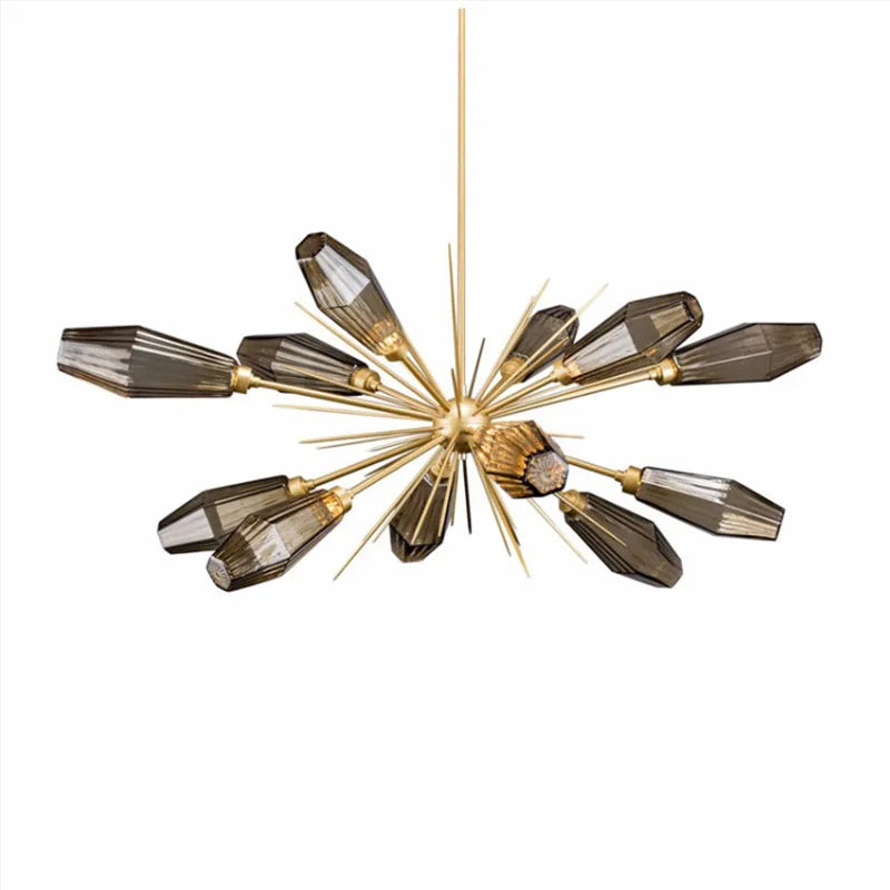 NovaOrb Chandelier LED Gray Glass Modern Hanging Light | Lersk