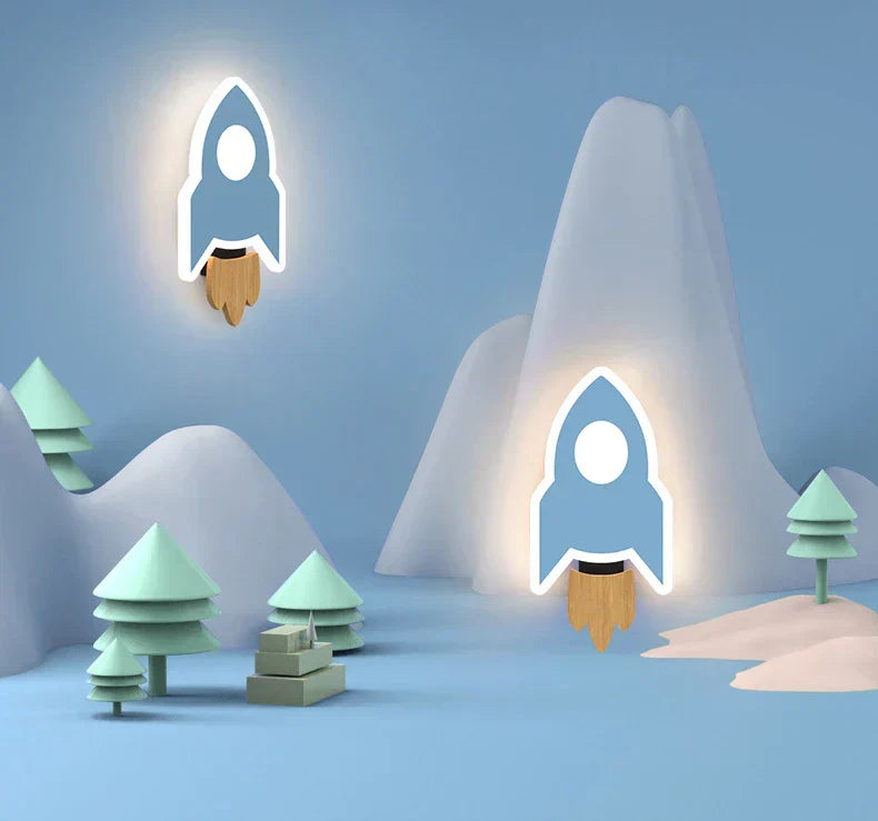 Dětské LED nástěnné světlo Rocket | Lersk