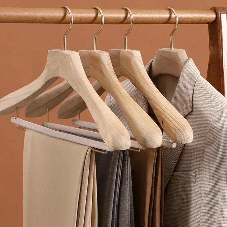 Aurora Premium Camphor Wood Wide Shoulder Hangers Set of 2 | Lersk