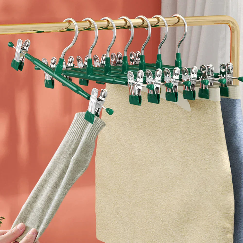 Closyra Stainless Steel Hanger With Clips, Adjustable For Skirts, Pants And Underwear, Space Saving And Seamless | Lersk