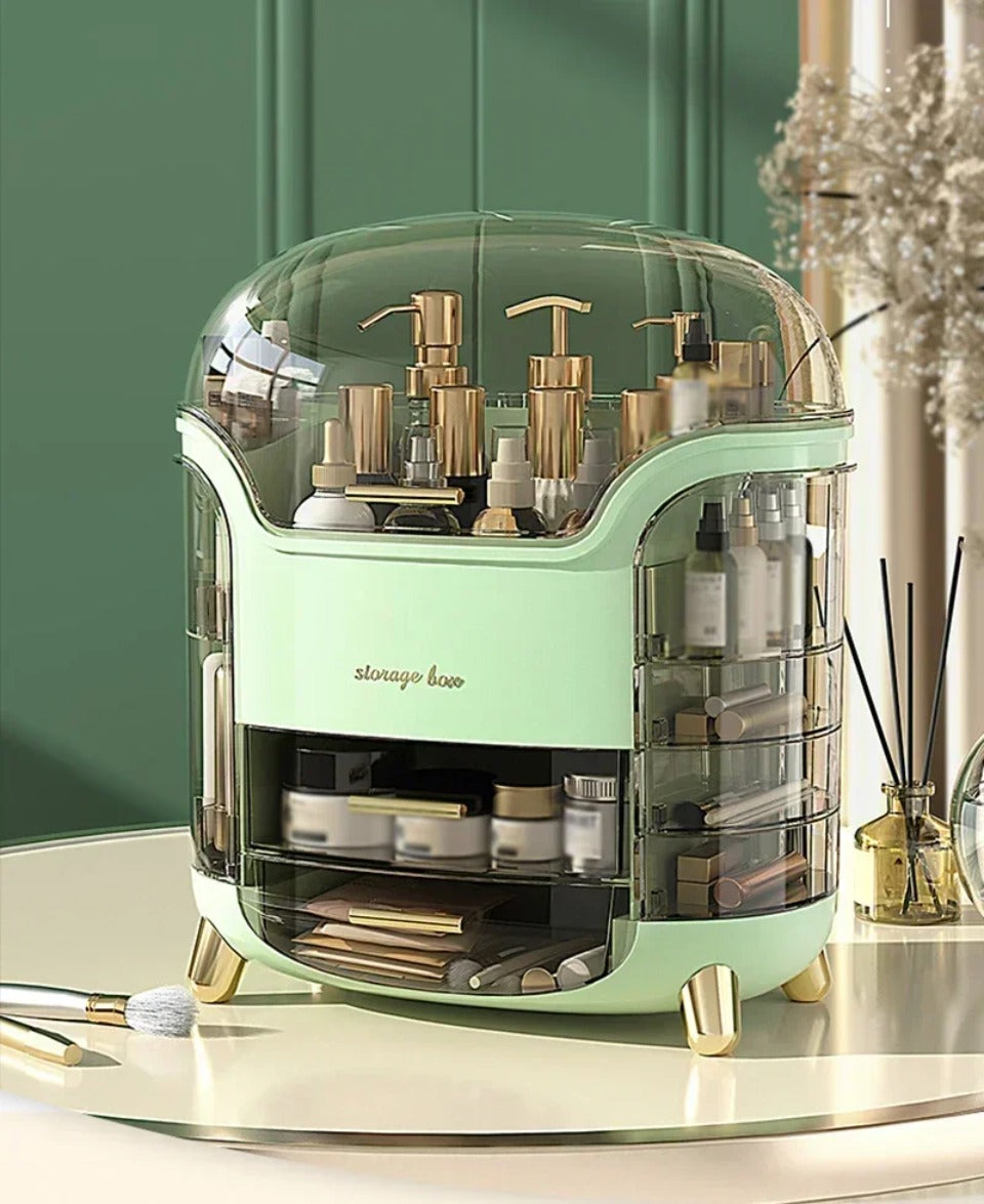 CrystalView Desktop Makeup Organizer med stor kapacitet | Lersk